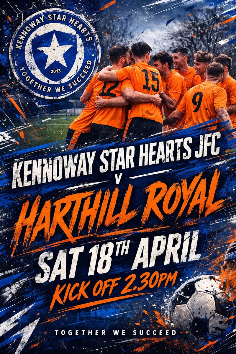 KSHJFC13's tweet photo. 𝗡𝗘𝗫𝗧 𝗠𝗔𝗧𝗖𝗛

🆚️ Harthill Royal
🗓 Saturday 18th April
🏟 Treaton Park
🥇 EoS Second Division
🕑 2:30pm
📸 Match Pics
🎥 LCH

#KSH #KTID https://t.co/FzEM8guvCA