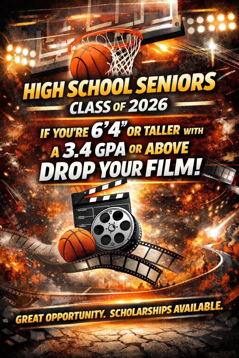 RecruitsWa's tweet image. High school seniors, Class of 2026:

If you’re 6’4” or taller with a 3.4 GPA or above, drop your film.

Great opportunity. Scholarships available.

#ClassOf2026 #Recruiting #Basketball
