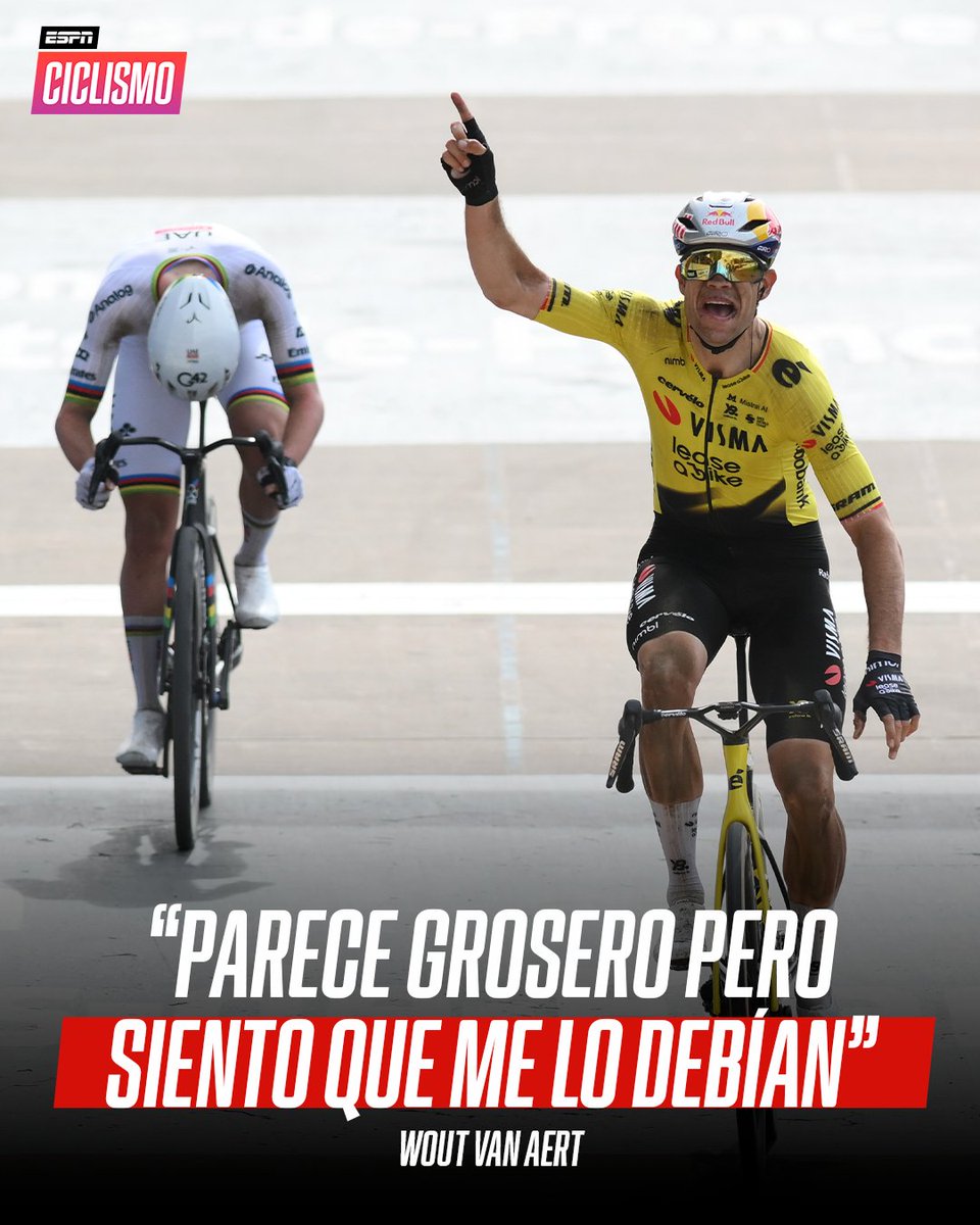ESPNCiclismo's tweet photo. 📲 Van Aert se expresó en sus redes sociales y manifestó que el "el ciclismo le debía un triunfo así". https://t.co/2O7mCRKCYF