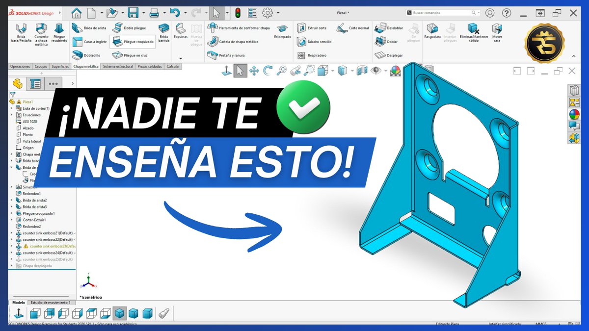 robinsarmientof's tweet image. ¿Errores en chapa metálica?

No es el software…
es el método.
💡 Evita:
❌ Fallos
❌ Retrabajos

🎥Miralo aqui:  youtu.be/DFkPMTek6Xc

🚀Si quieres llevar tu nivel a profesional:  …1-registro-rs.site.builderallsite.com

#SolidWorks #CAD #Ingeniería