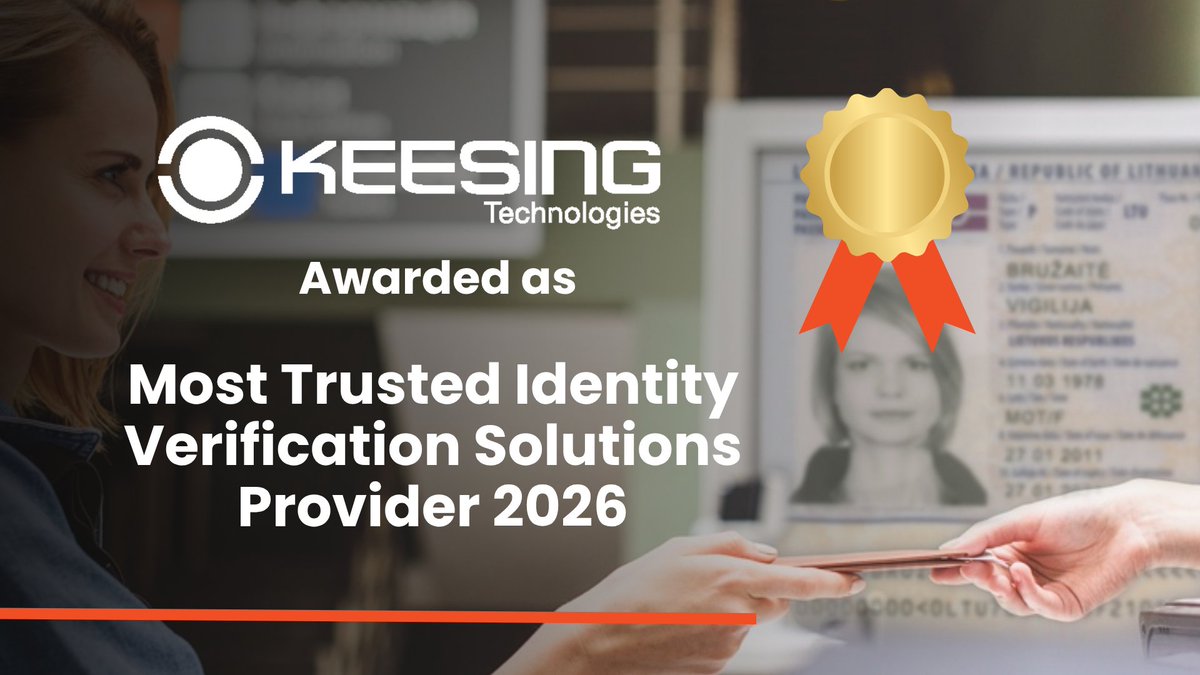 KeesingID's tweet photo. #KeesingTechnologies has been named Most Trusted Identity Verification Solutions Provider 2026 by CV Technology Excellence Awards. It highlights our commitment in delivering evidence‑based IDV backed by accurate data.

Read here👉 https://t.co/PTAZmRej1x
 
#IdentityVerification https://t.co/aqDTvhXTTq