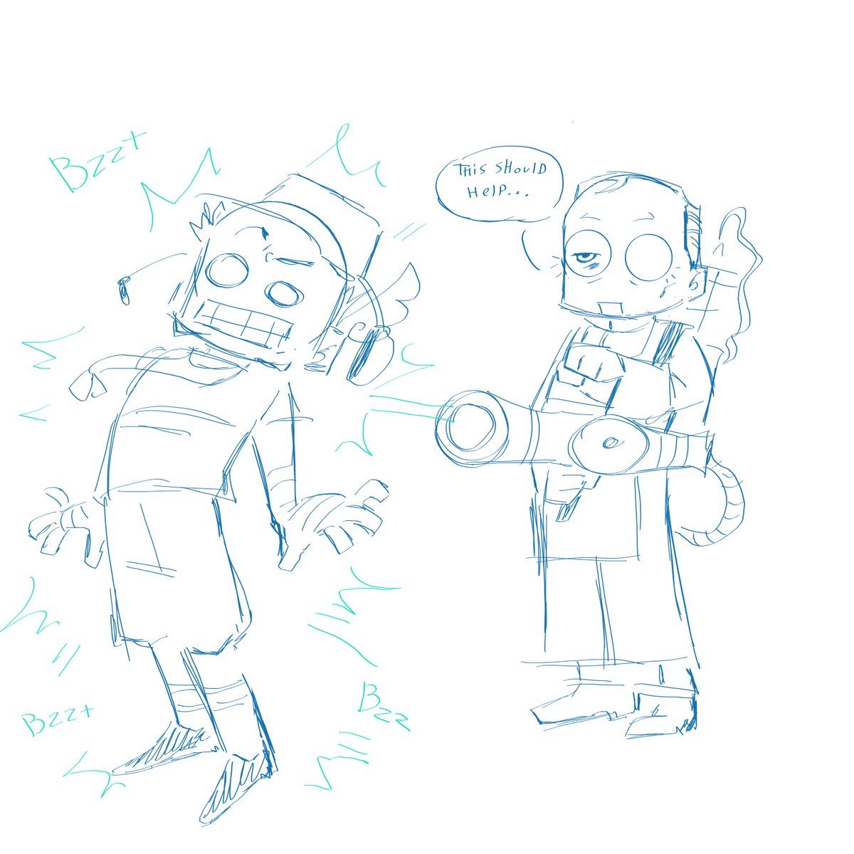 fexjam's tweet image. Unlike the RED Medic with his sweet healing gun, BLU Medic prefers to bring his teammates back from the dead with a quick electric shock.