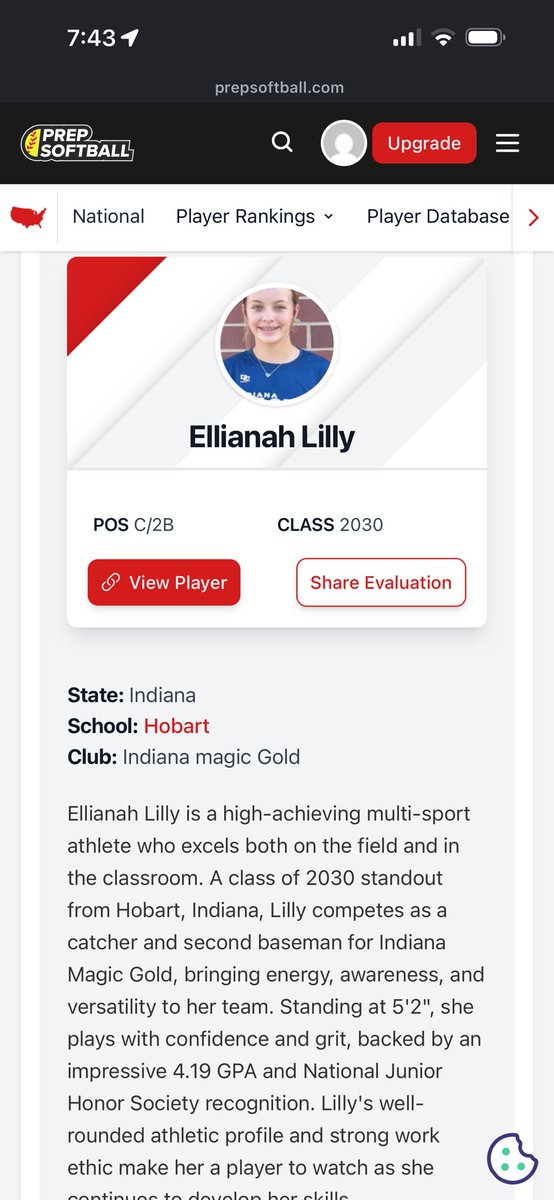 EllianahLilly24's tweet image. Thank you @PrepSoftball for recognizing me as a standout for the class of 2030 defenders! 💙⭐️ #goldblooded #hardwork #grinding #proud @IMG2030_Mader @ExtraInningSB @MagicGoldSB @TOP_D1RECRUITS @TopPreps @YAthletesF @CoastRecruitsSB @CoastRecruits @USASoftball @D1Softball