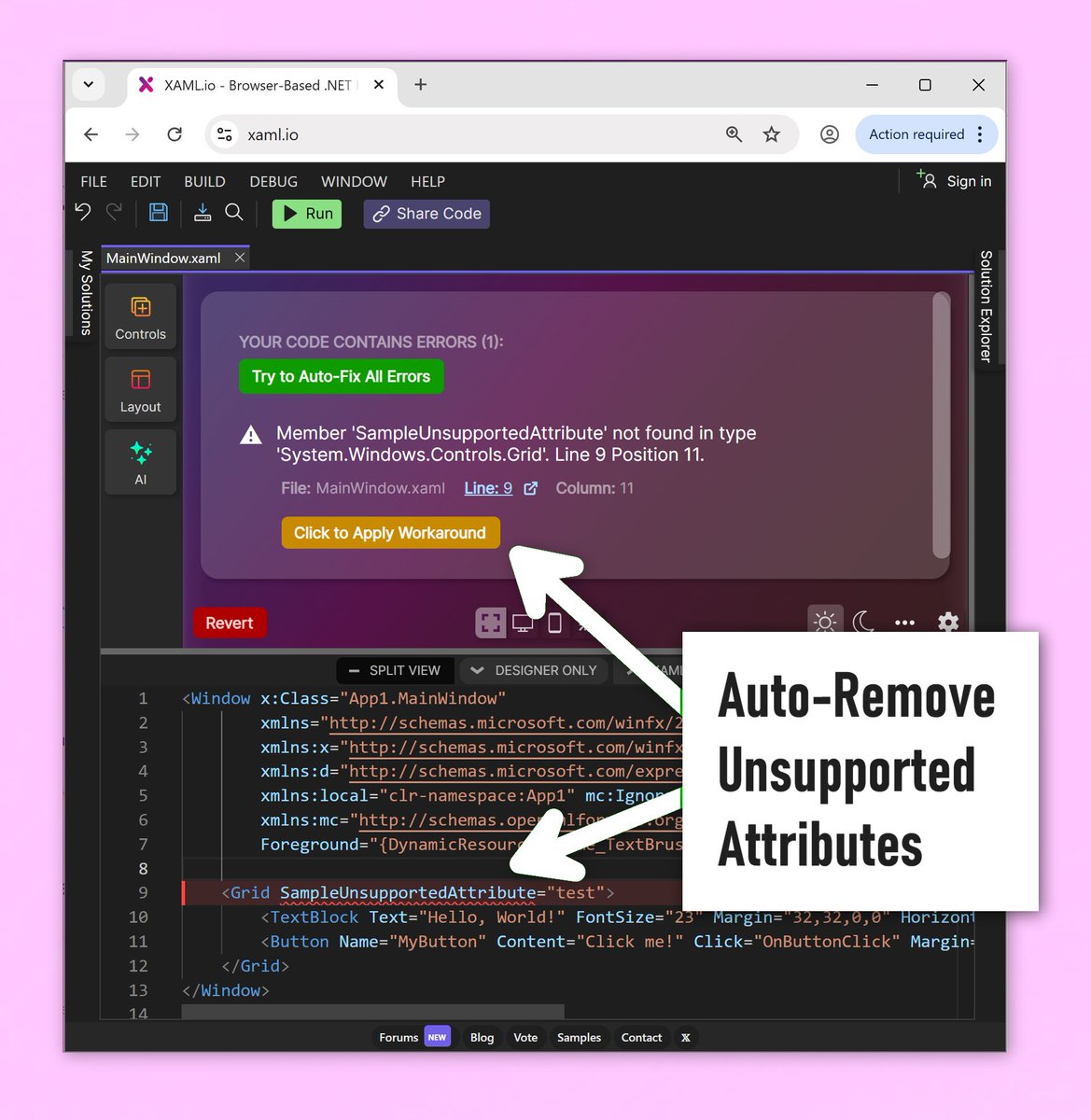 XAML.io — Instant .NET IDE tweet media