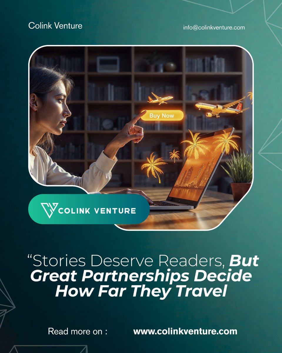 ColinkVenture's tweet image. 📚Publishers, bloggers, and digital media platforms need strong distribution, sponsorship, and content partnerships to grow.

CoLink Venture connects media creators with brands, sponsors, and platforms that amplify reach and monetization.
.
.
#CoLinkVenture #PublishingIndustry