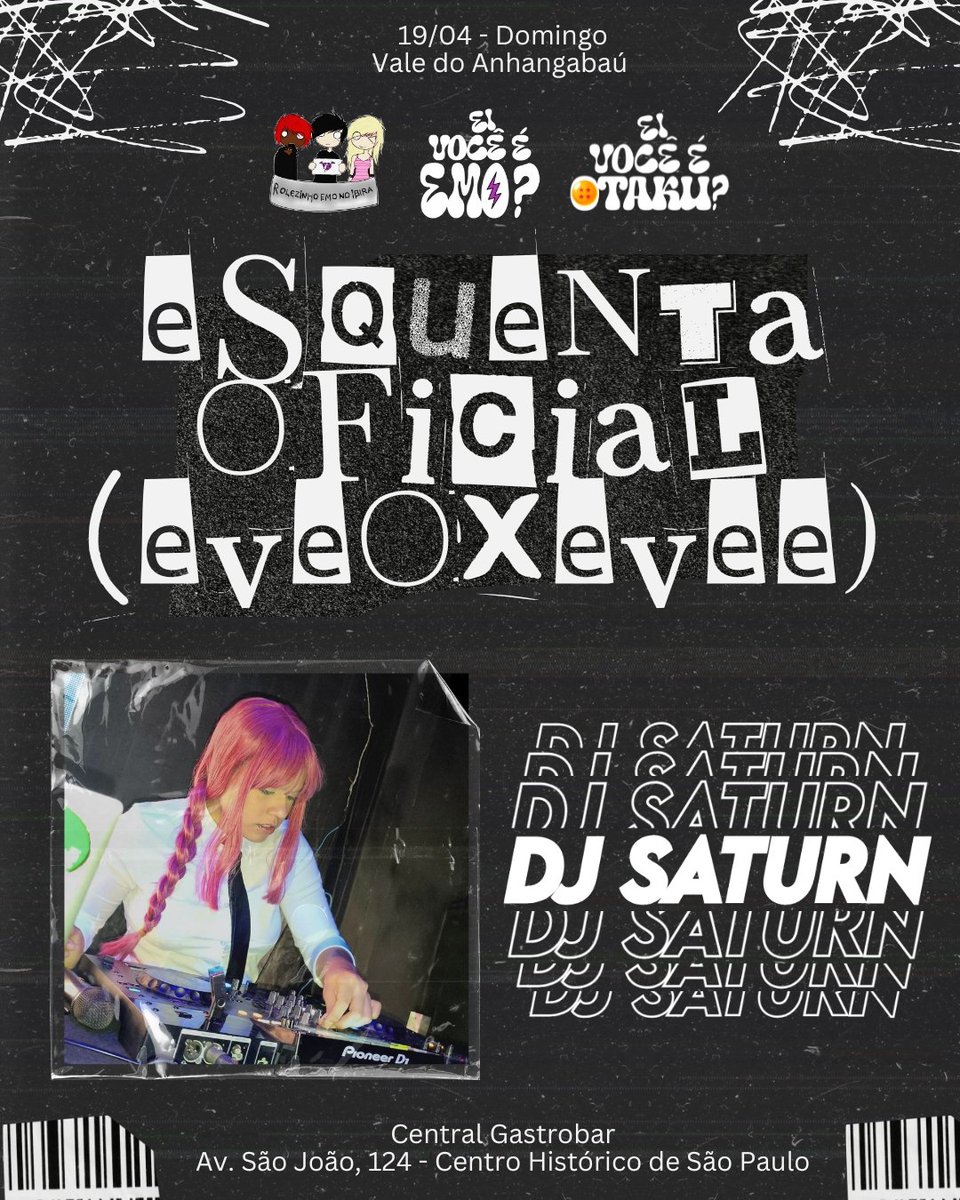 backtoibira's tweet photo. O ESQUENTA OFICIAL TÁ CHEGANDO! 🔥

🎧 Djs ao vivo com set pesadissimos
🎟️ Sorteio de ingressos para o evento oficial

📍 Central Gastrobar (Av. São João, 124 – Centro Histórico de SP)

🗓️ 19/04 - Domingo
⏰ Á partir das 15h da tarde.

#valedoanhangabau #otaku #emo #saopaulo https://t.co/EyviP3v3zF