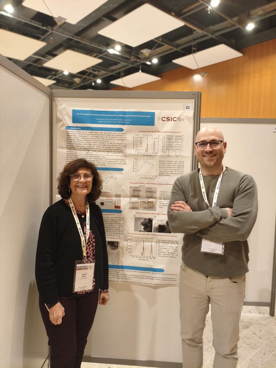 icvcsic's tweet photo. 🔬Alicia Durán, Giulio Gorni y María Jesús Pascual participan en ICG Lyon 2026, organizado por #SEFPRO, del 13 al 17 de abril en Lyon, con el proyecto PID2024-157258NB-C21.
Vidrio, innovación y sostenibilidad con lema “Glass for a Better World”. 🌍
@GlaSS_ICV @CSIC @CSICdivulga https://t.co/sHHZODZkV9