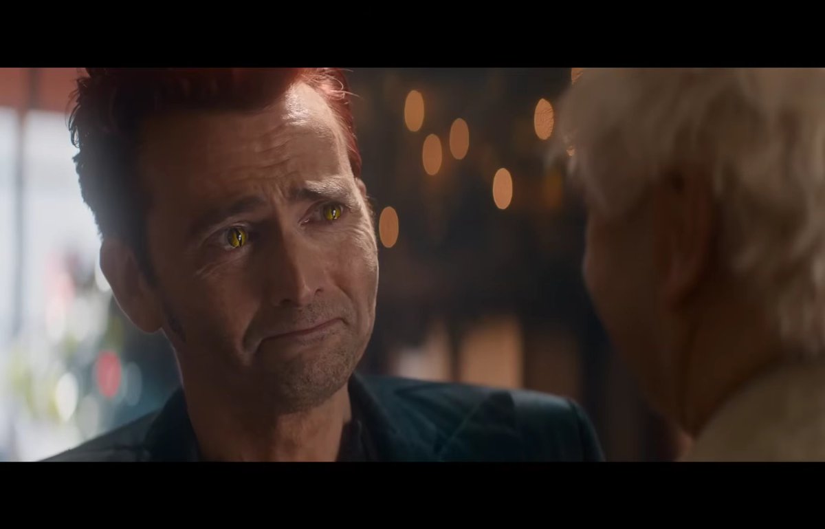 GUYS, AZIRAPHALE IS SMILING IN THIS SHOT, THIS IS WHEN HE ASKS CROWLEY TO LIVE IN THE SOUTH DOWNS, MARK MY WORDS