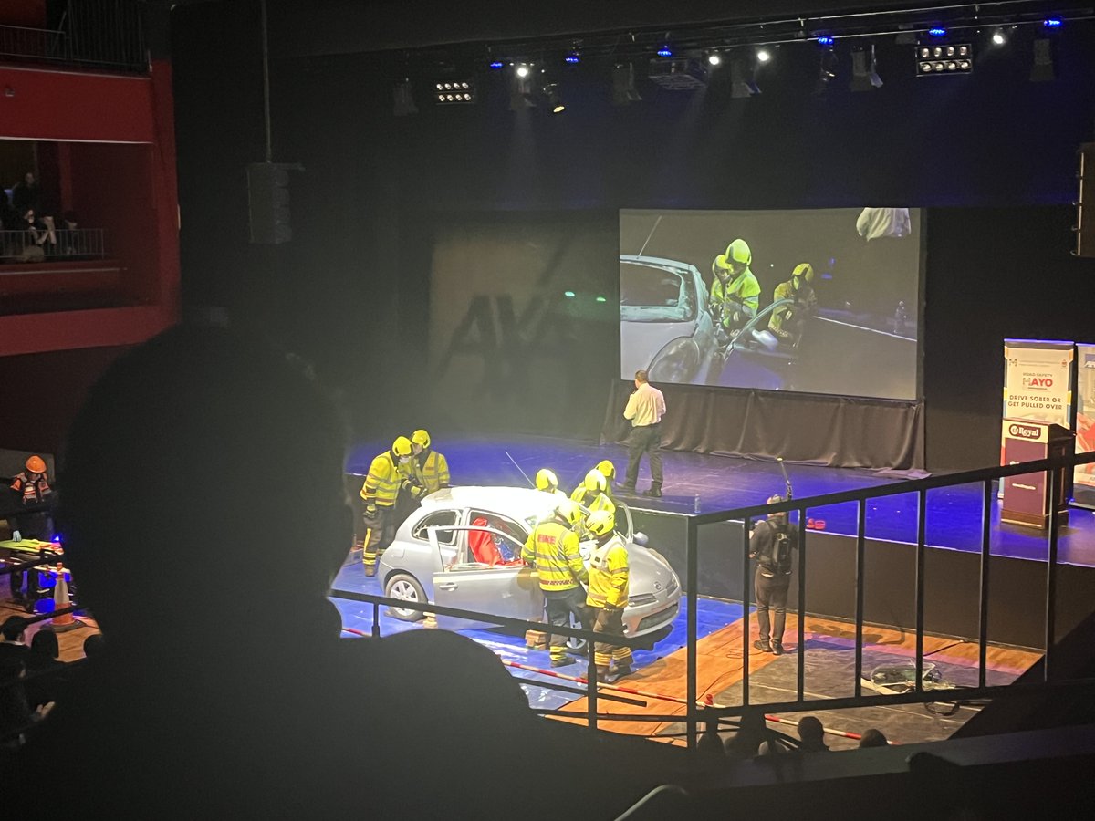 McHaleCaroline's tweet image. AXA road safety show in #Mayo with An Garda Siochana, Mayo Fire Service , National Ambulance service and  over 1500 #TY students attending ⁦@MayoCoCo⁩