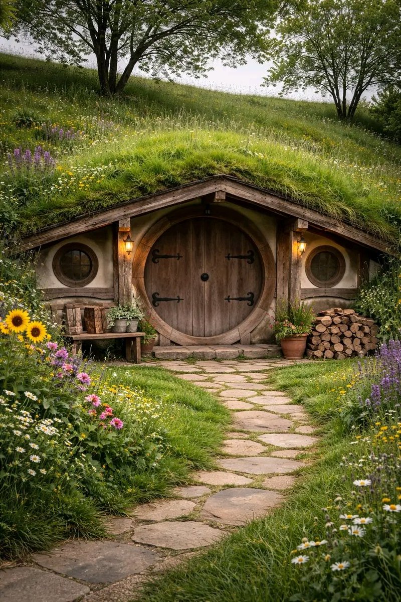 A home beneath the hill 🌿🏡
Where earth becomes shelter and nature becomes design.
With a living roof, natural insulation, and organic forms, earth-sheltered homes offer comfort, efficiency, and harmony with the land proof that simple living can be deeply sustainable.