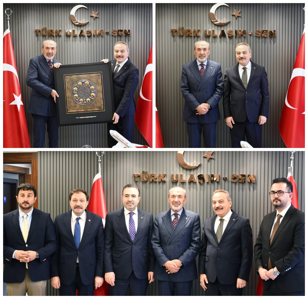 yasaryldrmMHP's tweet photo. Türkiye Kamu Sen’e bağlı olarak faaliyet gösteren sendikalarımızdan;
Türk Haber Sen,
Türk Ulaşım Sen,
Türk Diyanet Vakıf Sen ile Türk Enerji Sen’e olağan genel kurullarının ardından hayırlı olsun ziyaretlerimizi gerçekleştirdik. 
Gerek genel başkanlara gerek yönetim kurlu üyelerine nazik misafirperverlikleri için çok teşekkür ederiz.
Türk milletine hizmet yolunda hepsine başarılar dilerim.