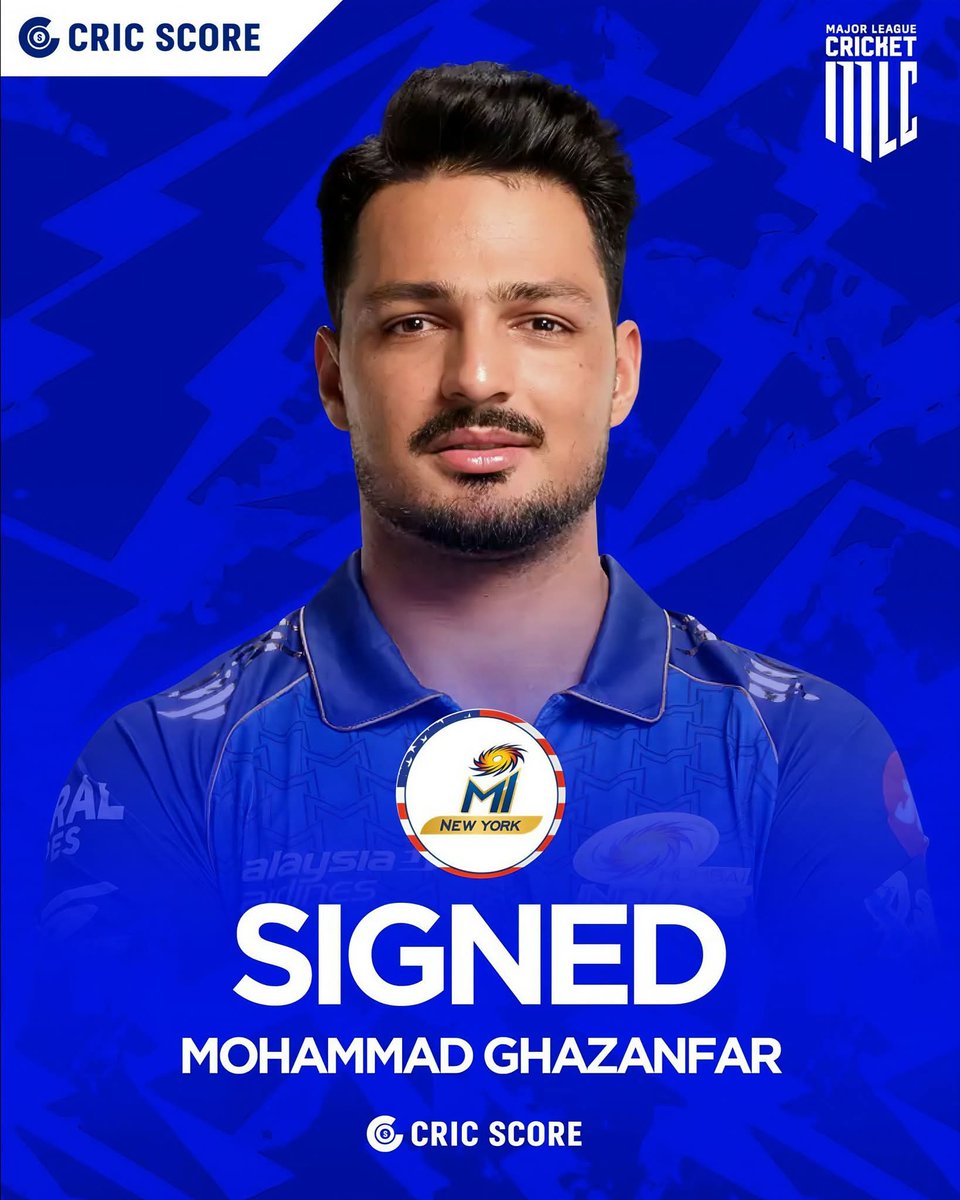 SportsProd88208's tweet photo. Breaking News ๐จ
Mohammad Ghazanfar has signed a deal to play for MI New York in Major League Cricket ๐ฅ
#CricScore #AfghanAtalan #TeamAfghanistan #MajorCricketLeague #mohammadgazanfar https://t.co/sUDjz7Ba4i