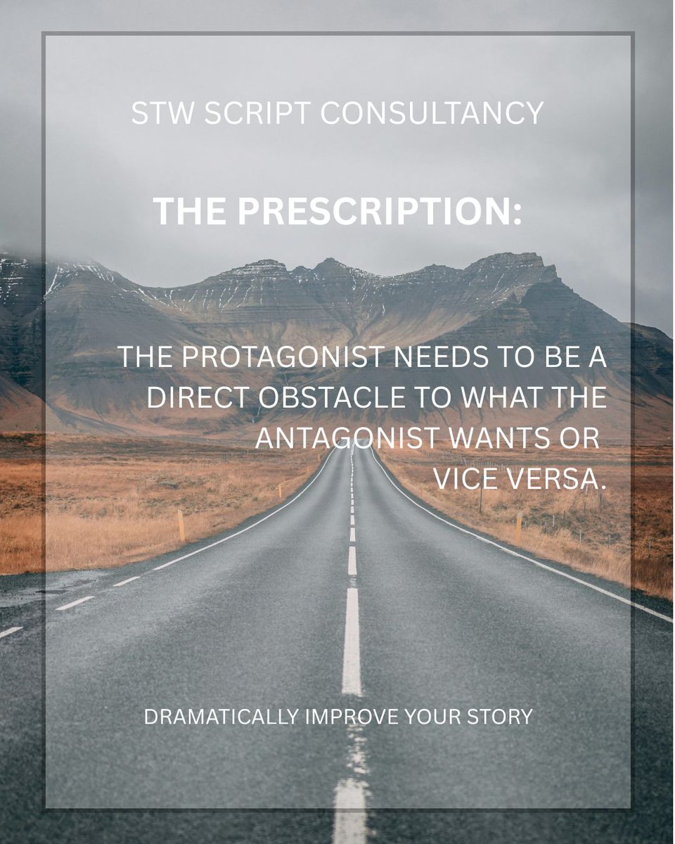 stw_cnsltnts's tweet photo. [3 of 4] Story Tip #1 👉 DIRECT CONFLICT 
Let's BUILD together! 
#STWScriptConsultancy 
#ScriptConsultant https://t.co/iVQw5p7E5z