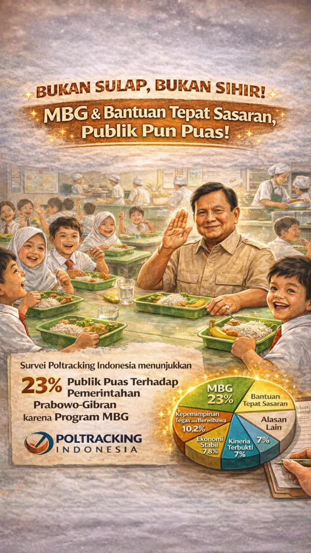 Ismetsaferdr's tweet image. Kepuasan publik tidak muncul begitu saja. Ada bukti, ada dampak. Program MBG hadir menjawab kebutuhan nyata, terutama gizi anak.

#JagaIndonesia #PrabowoSubianto #Puas