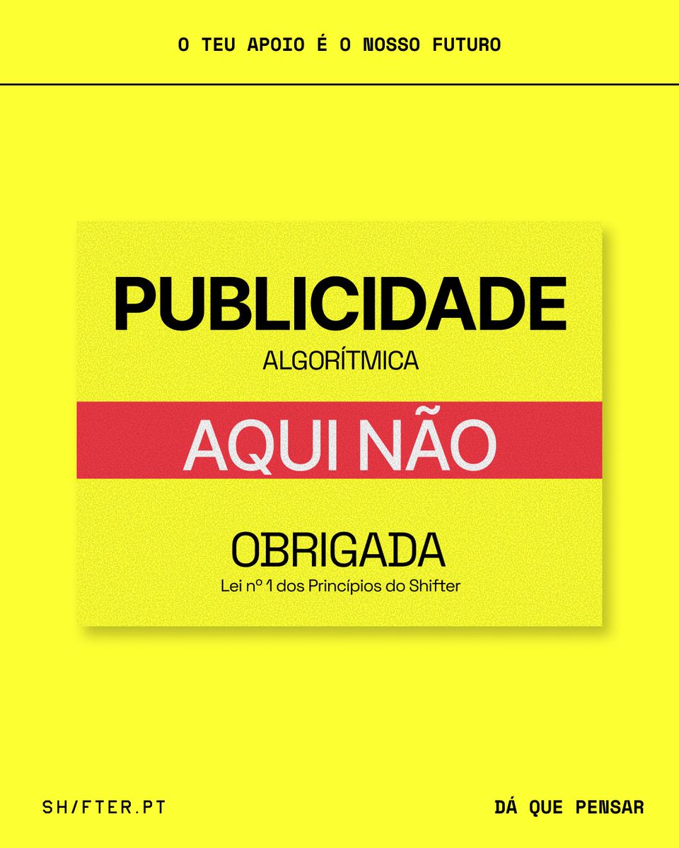 SHIFTERpt's tweet photo. Há 4 anos abdicámos de uma das maiores fontes de financiamento do jornalismo. Mas os custos continuam a aumentar, e o futuro do Shifter continua em risco. É por isso que precisamos de ti.

Ajuda-nos a manter o Shifter vivo. 🔗 https://t.co/W8wtd5wXDy https://t.co/PEupmB6S6M