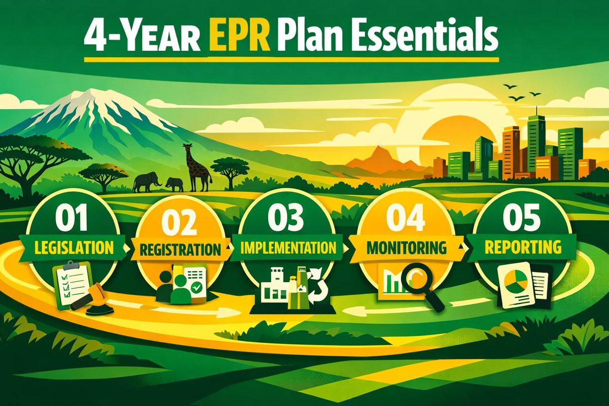 RondureAdvisory's tweet photo. Quick take: EPR Compliance Plans. 

Your 4-year EPR plan must be robust. #NEMA is scrutinizing volume projections &amp; take-back systems. Don't get caught out. 

DM for a quick check. #EPRKenya #NEMA #Compliance https://t.co/btIGsHTuSx