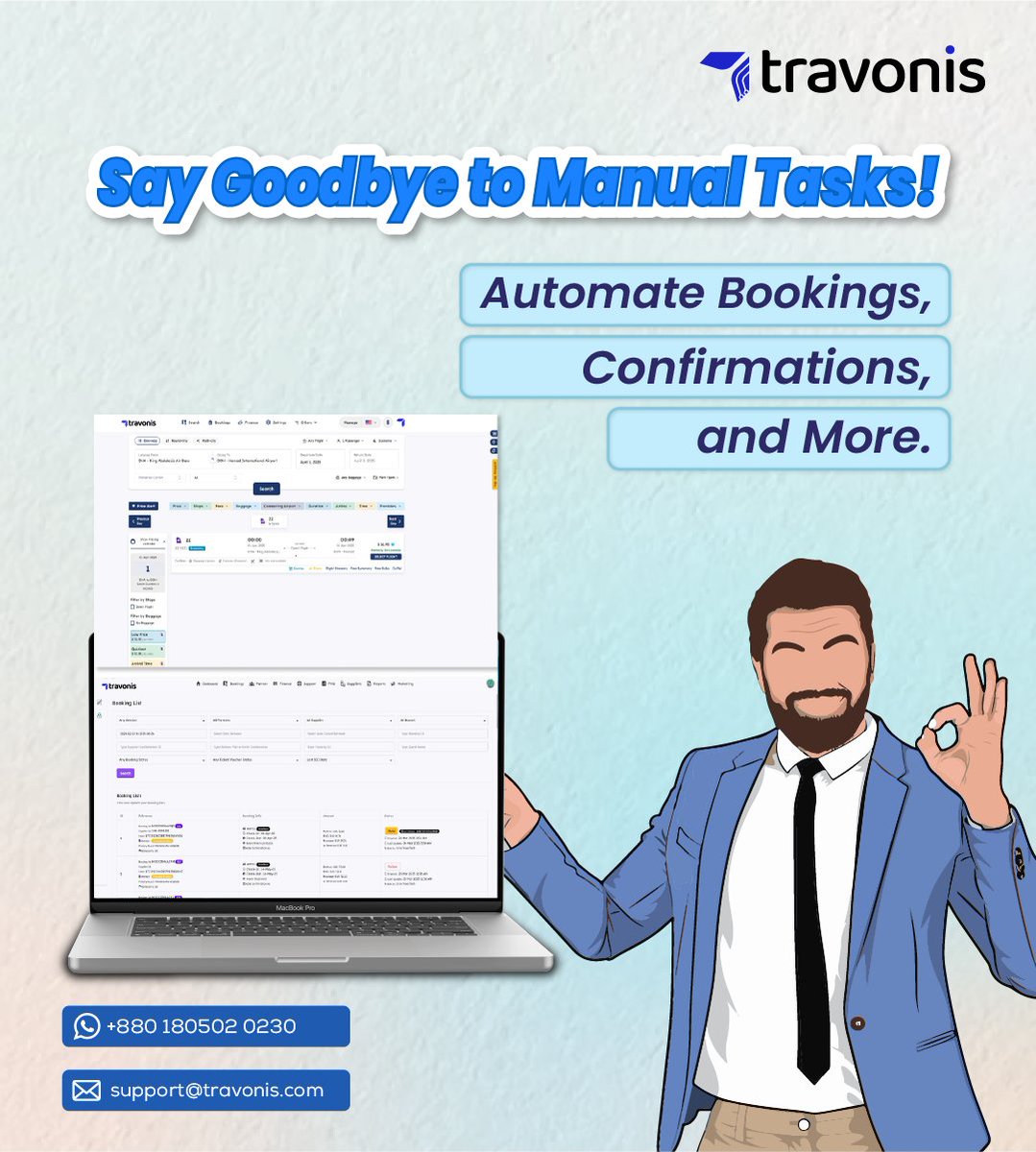 Travonisltd's tweet image. ⚠️ এখনও ম্যানুয়ালি বুকিং করছেন?

তাহলে আপনি প্রতিদিন কাস্টমার হারাচ্ছেন।

কারণ কাস্টমার অপেক্ষা করে না ⏳

Travonis ব্যবহার করুন 👇
⚡ অটো বুকিং
⚡ ইনস্ট্যান্ট কনফার্মেশন
⚡ বেশি বুকিং = বেশি আয় 💰
🎯 ডেমো বুক করুন:
travonis.youcanbook.me
#TravelAgents #OTA #TravelTech