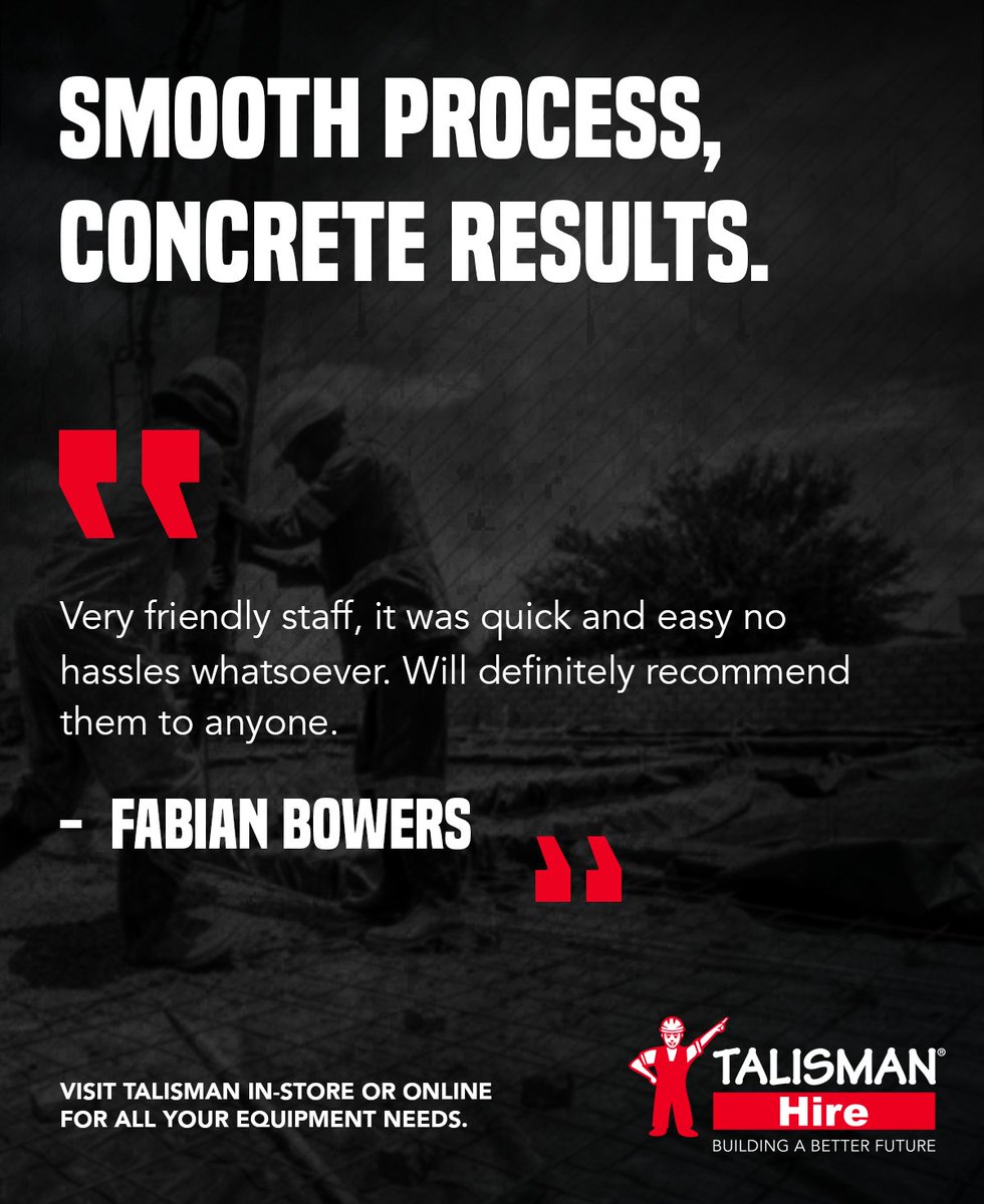 TalismanHire's tweet image. When customers talk about fast service and helpful staff, that’s exactly what we want to be known for. Expert support, straightforward hiring and equipment that gets the job done.

#TalismanHire #CustomerReview #TrustedService