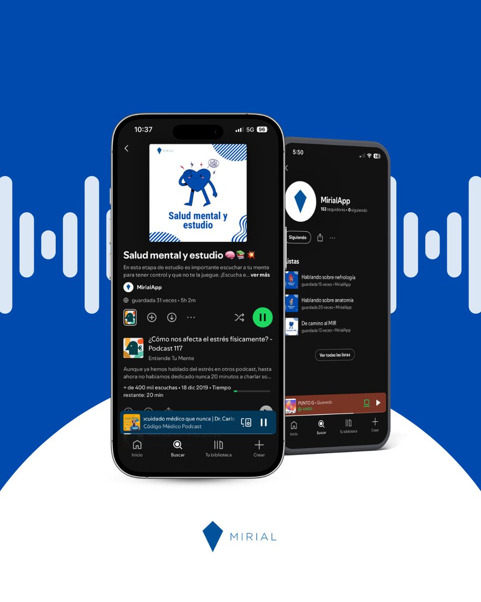 MirialApp's tweet photo. Durante el estudio, tu mente puede ser tu mejor aliada… o todo lo contrario 🧠⚡

Aprende a mantenerla bajo control con nuestra lista de Spotify en la que recopilamos podcast sobre estudio, salud mental, estrés y burnout. 

🔗 https://t.co/NWLSbSOJ9Q 

#MirialApp #MIR #examenMIR #2MIR27 #MIR2027