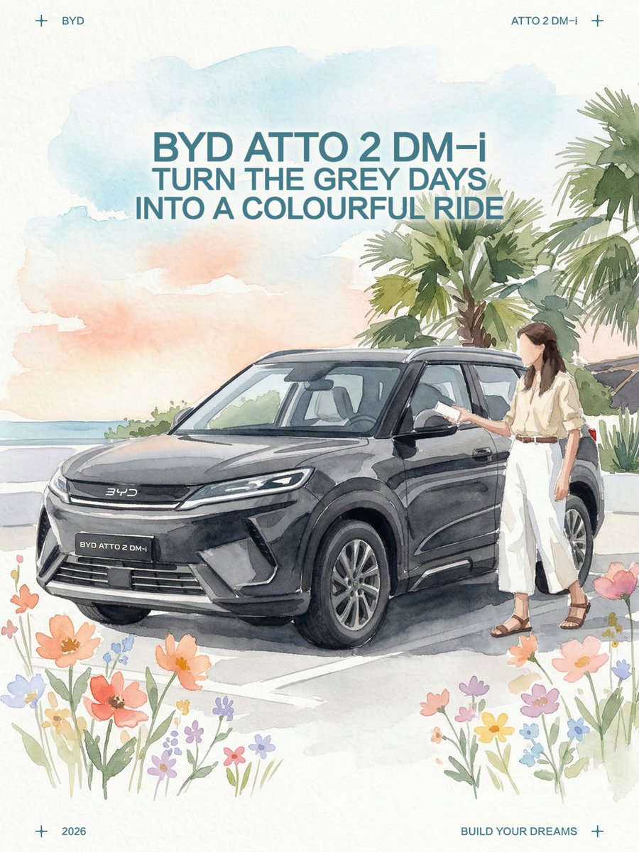 BYD_Europe's tweet photo. Life isn't just about getting from one point to another, it’s about the colours and vibrations you find along the way.
Swipe through our painted gallery and get inspired to create new memories behind the wheel of your BYD ATTO 2 DM-i. 🖼️🌈
#BYD #BuildYourDreams #BYDATTO2DMi https://t.co/voBlhXZfMJ