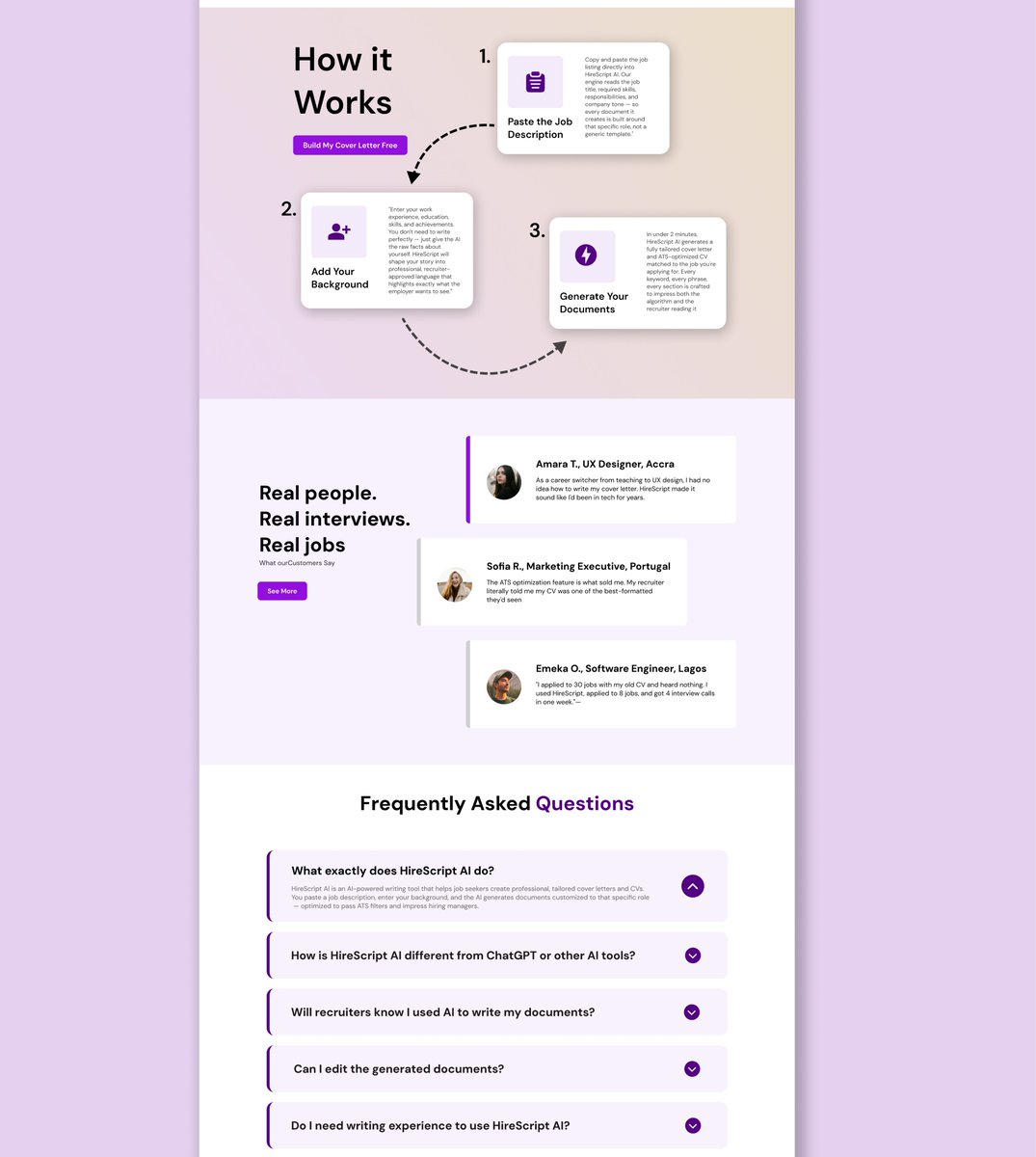ObodoProsper's tweet photo. Tired of sending CVs and hearing nothing back?  
The problem isn't you. It's your documents.  

HireScript is an Ai Assistant writing tool. It writes tailored cover letters and ATS-optimized CVs matched to every job you apply for.   @hnginternship https://t.co/jwol7wwSdP