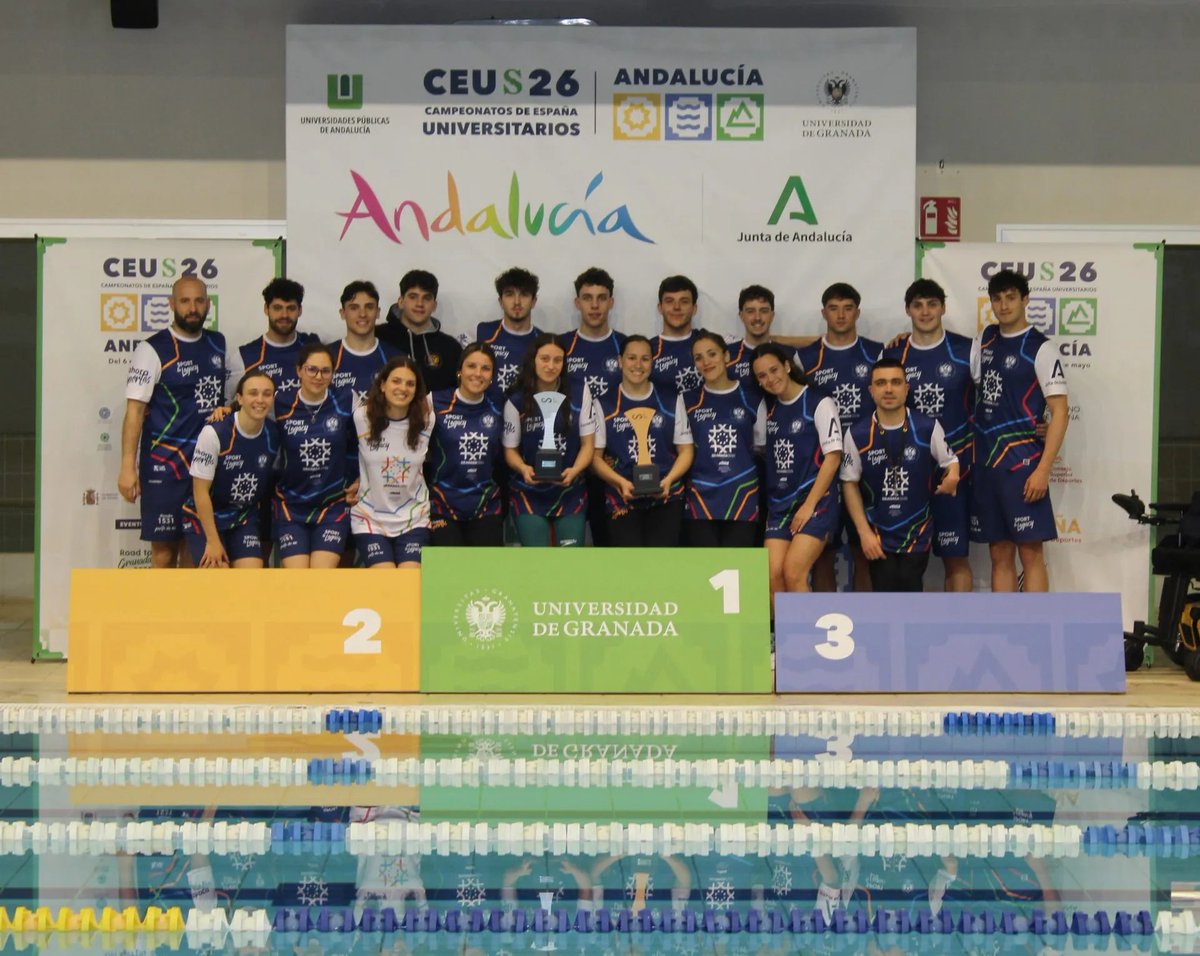 CanalUGR's tweet image. 🌟 La Universidad de Granada brilla en los @ceus26andalucia de natación🏊 e hípica🏇

🏅 10 medallas, tres de plata y siete de bronce, cosechan los deportistas de la #UGR en la primera semana de los #CEU2026 en #Granada

👉 canal.ugr.es/noticia/la-uni…