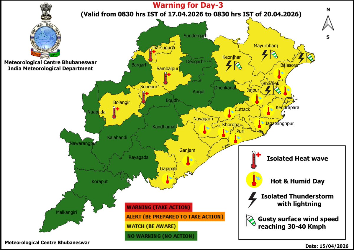 otvnews's tweet image. #Bhubaneswar | No relief from heatwave in Odisha

Heat &amp;amp; humidity warning issued for 13 coastal districts for the next few days. Heatwave alert extended for coastal, western, and southern Odisha from 18th to 20th.

#Odisha #Heatwave