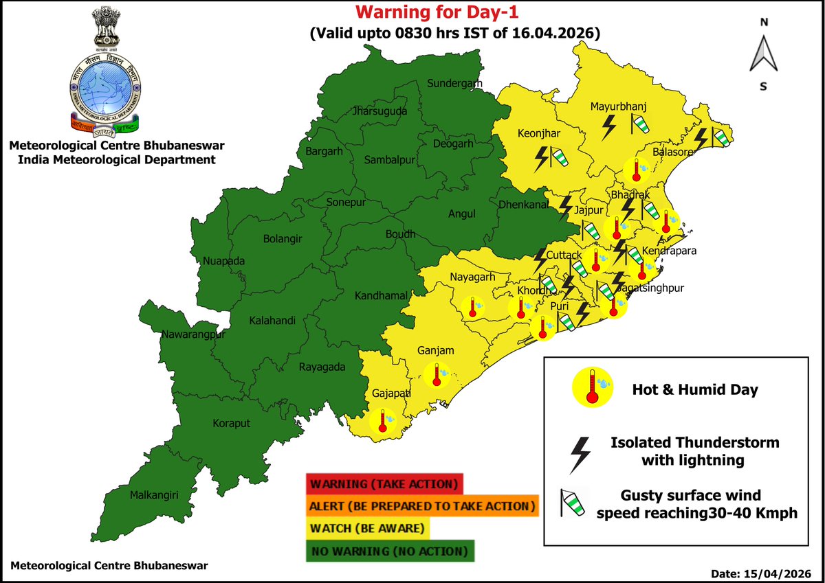 otvnews's tweet image. #Bhubaneswar | No relief from heatwave in Odisha

Heat &amp;amp; humidity warning issued for 13 coastal districts for the next few days. Heatwave alert extended for coastal, western, and southern Odisha from 18th to 20th.

#Odisha #Heatwave