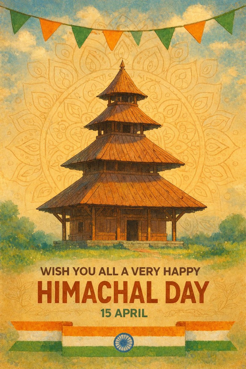 hem_vyas's tweet photo. Happy Himachal Day !!!
May the spirit of Himachal fill your heart with happiness and pride. https://t.co/57YCuSCSVb
