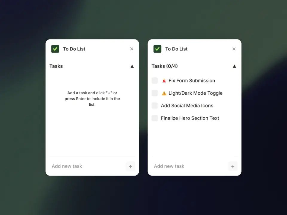 frameplugins's tweet photo. 🧩 To Do List @framer plugin

Keep your tasks organised right inside Framer.
By @benithemaker

👉 https://t.co/TlbGPVyhTs https://t.co/qeYDDiXV2W