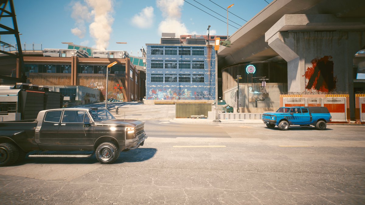 ノースサイドの入り口。一歩踏み入れると、さびれた雰囲気が一気に漂ってくる。
#サイバーパンク2077 #Cyberpunk2077