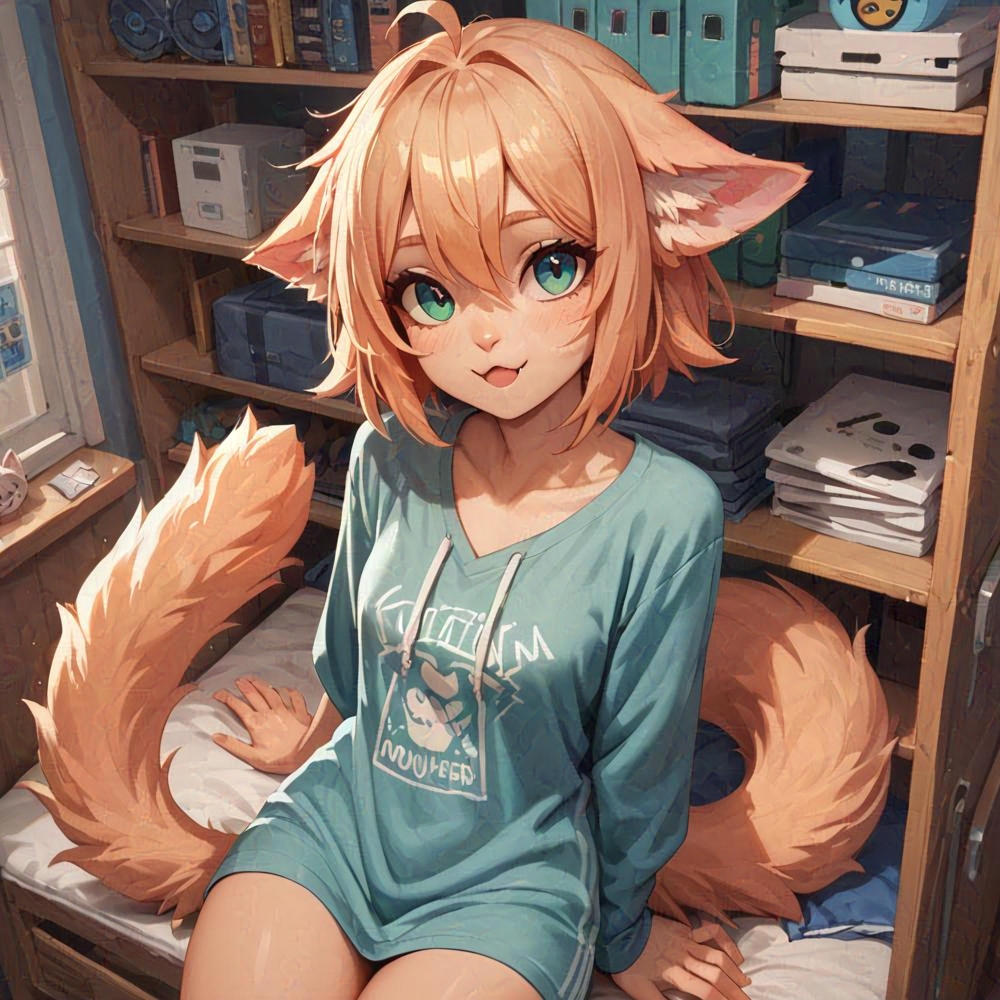 SlimKnightShady's tweet image. #catgirl #dorm #art