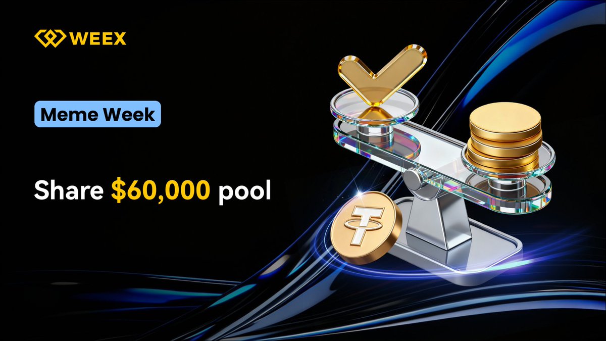 WEEX_Official's tweet image. 🎁 Meme Eco Week: Share $60,000!
📅 04/15/2026, 18:00:00 - 04/25/2026, 18:00:00 (UTC+8)

👉 Join:bit.ly/4sGgqOp
👀 Follow:@WEEX_Official
❤️ RT + LIKE

#Airdrop #blockchain #tradetoearn #bitcoinprice #ethereumprice