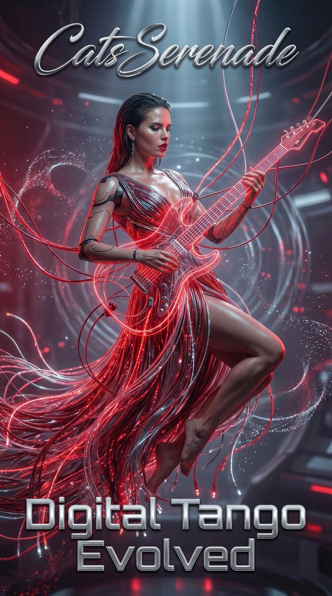 CatsSerenade001's tweet photo. Watch the red strings of the digital guitar glow as the world dissolves into quantum ripples. Show your spark! 
🎧 CatsSerenade - Digital Tango Evolved [Latin TechHouse] (2026) Immersive Trance 
Join #CatsSerenade #DigitalTango #TechHouseVibes #ZeroGravity #Crimson @elonmusk https://t.co/eR8r8N5nfQ