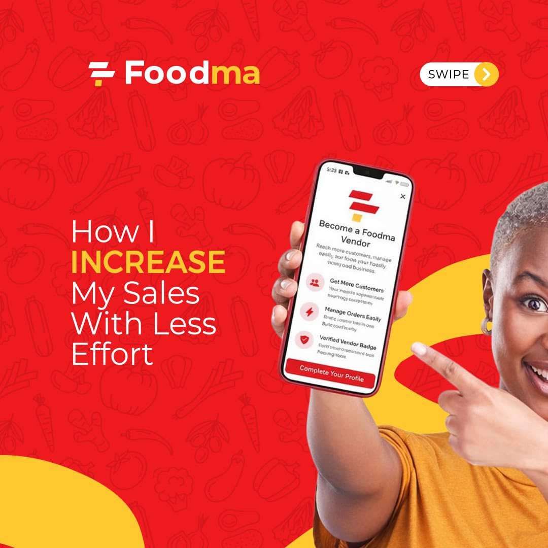 foodma_co's tweet photo. What if your business became easier overnight?
Simplify your business. Get more orders without stress.
Join Foodma today and get started.
#foodma #onlinevendor #Abujafood #SmallBusiness #vendorslife https://t.co/KIKXPhJrRI