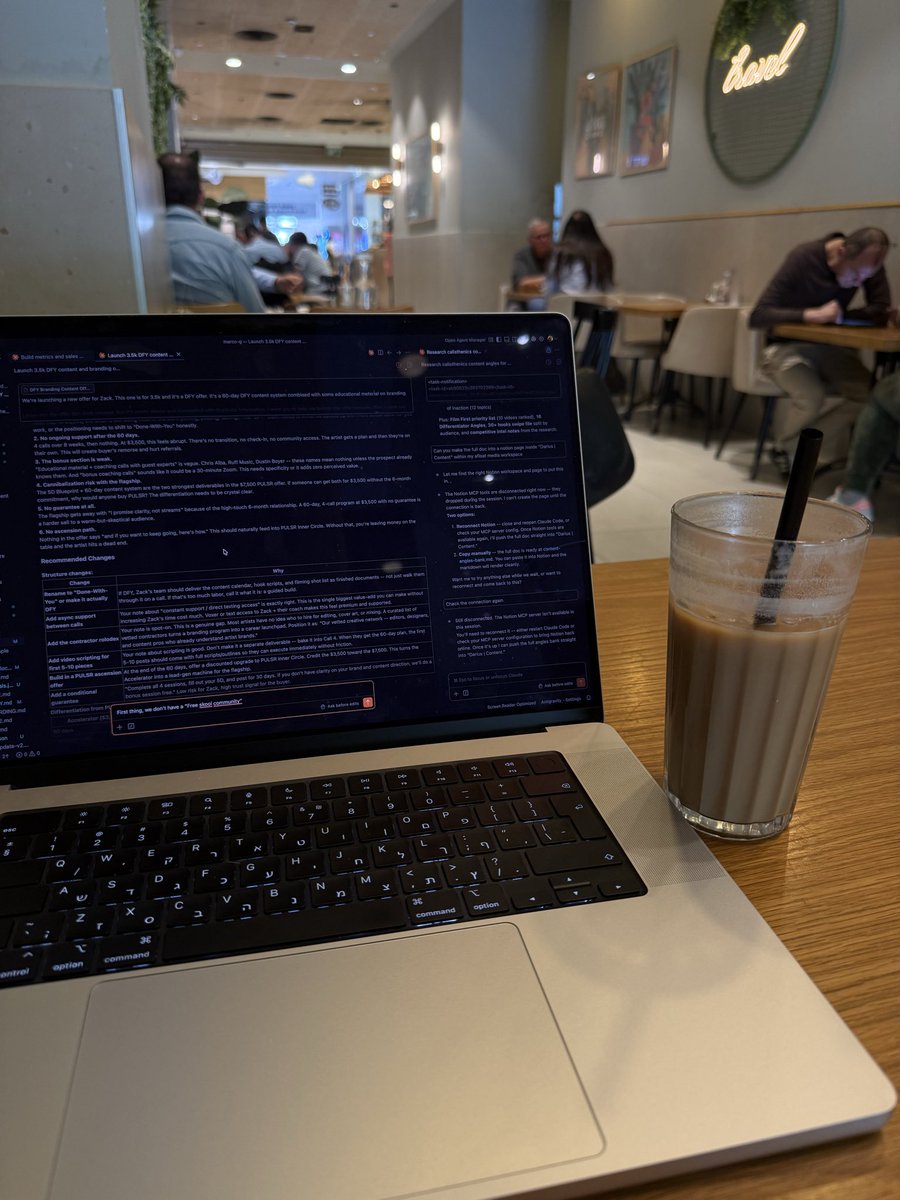 NitzanMorgan's tweet photo. Huge claude update, 6 hour coffee shop work block 

Can’t think of a better Wednesday https://t.co/zsChlfuoIq