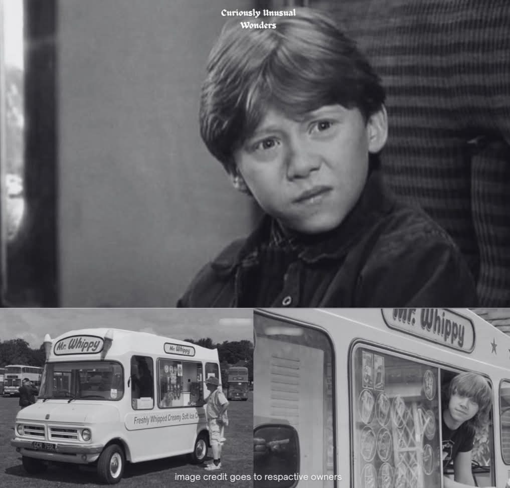 Sincero_Dinero's tweet photo. Rupert Grint, el actor inglés que interpretó a Ron en las películas de Harry Potter, era demasiado joven para gastar su dinero cuando empezó a hacerse rico.

Tuvo que esperar hasta alcanzar la mayoría de edad para cometer su primera “locura”.

Su primera compra como adulto, con la enorme fortuna que había acumulado, fue… un camión de helados.

Un camión de helados.

Este es el camión que compró: una furgoneta Bedford de 1974, diseñada por Mr. Whippy.

Y, sorprendentemente, el joven actor no quería un camión de helados para exhibirlo en su jardín.

Quería usarlo para vender helados.

O más bien, para regalarlos a los niños.

Y eso fue lo que hizo durante un tiempo, conduciendo su camión por los pequeños pueblos de su región y repartiendo polos gratis por el camino.

Era un sueño de infancia.