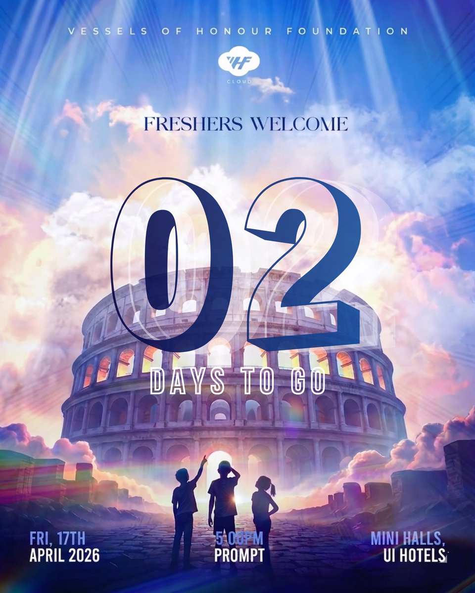 vhf_ui's tweet photo. 2 DAYS TO GO‼️

UI Freshmen, have you heard?🦻
Have you seen?👀

VHF’s Freshers welcome, COME AND SEE is almost here!🤩

Join us this Friday as we welcome you into UI with power, purpose and passion.

Come and see!!🫵 https://t.co/NUCuyeYuD8