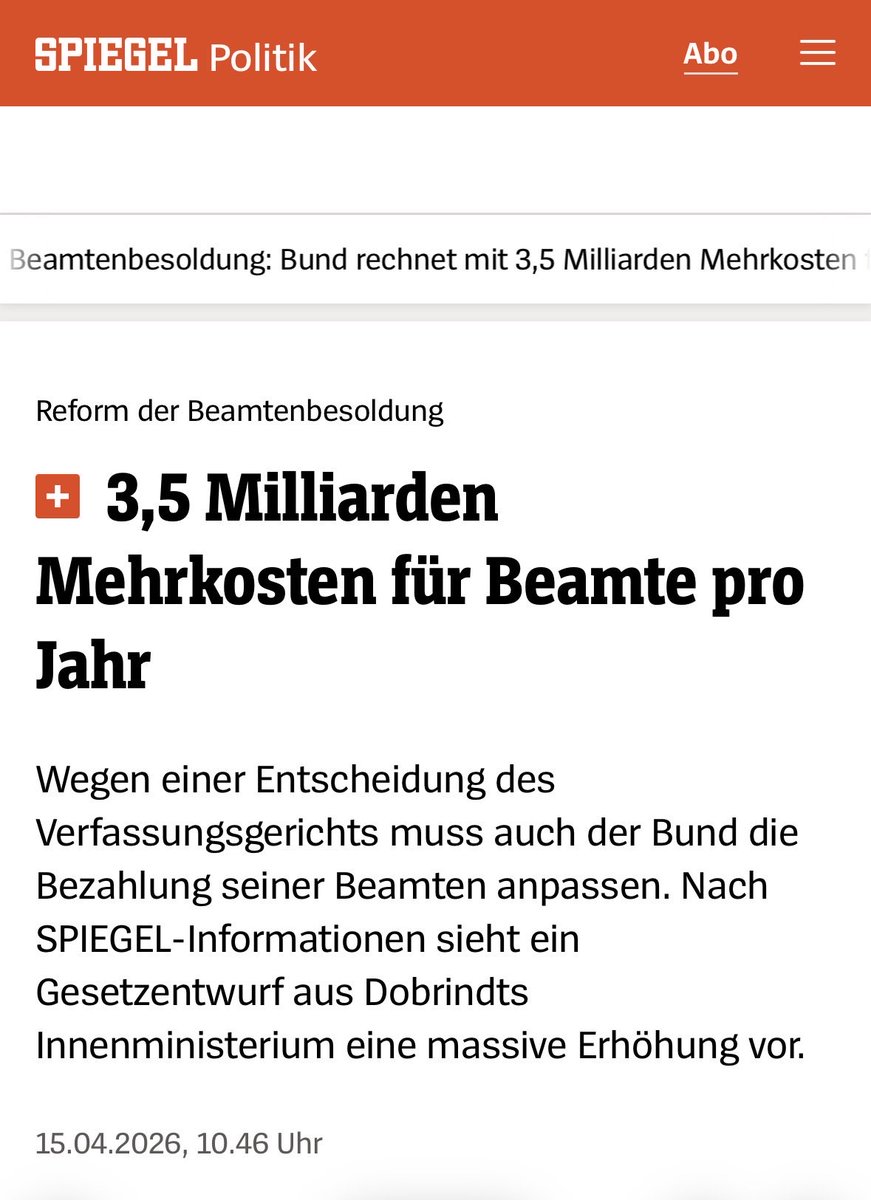 Roellchen2011's tweet image. Und die Abzocke geht immer weiter, richtig ? 

Während die „1.000 €“ zur Entlastung vom Arbeitgeber „freiwillig“ sind, verlangt der Deutsche Beamtenbund (#dbb) jetzt einen Krisen-Bonus vom Staat. 

Unfassbar, die Elite steckt sich die Gelder in die Taschen wie sie wollen und