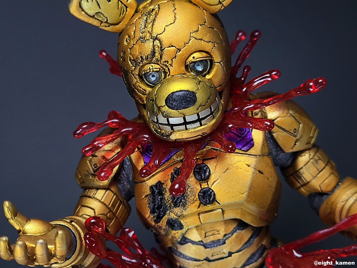 eight_Kamen's tweet image. 作って良かった血飛沫エフェクト！！

#FNaF #FNaFfanart #SpringBonnie
#Williamafton