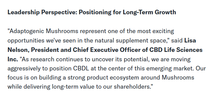 johnyacex's tweet photo. $CBDL Huge news @CBDL_StockOTC Life Sciences Inc. (CBDL) Announces Our Collection of Adaptogenic Mushroom Products @TenAssocLLC https://t.co/YAVvWZUsgu
#longterm #cannabis #cbd #mushrooms #medicalcannabis #pressreleased #stocktowatch https://t.co/MLtFGnOJjt