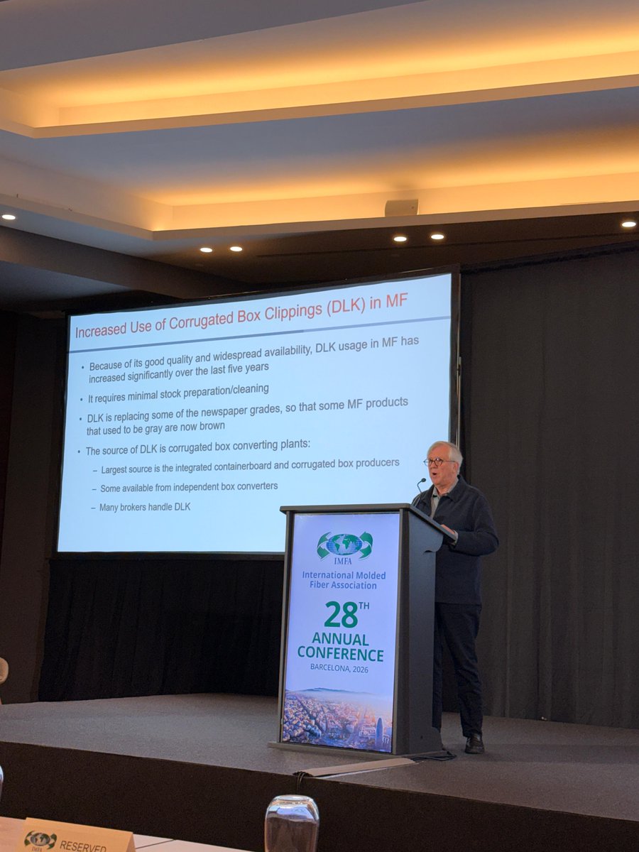 parasongroup's tweet photo. At the 28th Annual Conference - IMFA 2026, Barcelona, Spain

Good to see the global molded fiber industry come together — with strong discussions around material trends, sustainability, and evolving production practices.

If you’re attending, let’s connect.

#IMFA2026 https://t.co/Pqv5KZ4NDt