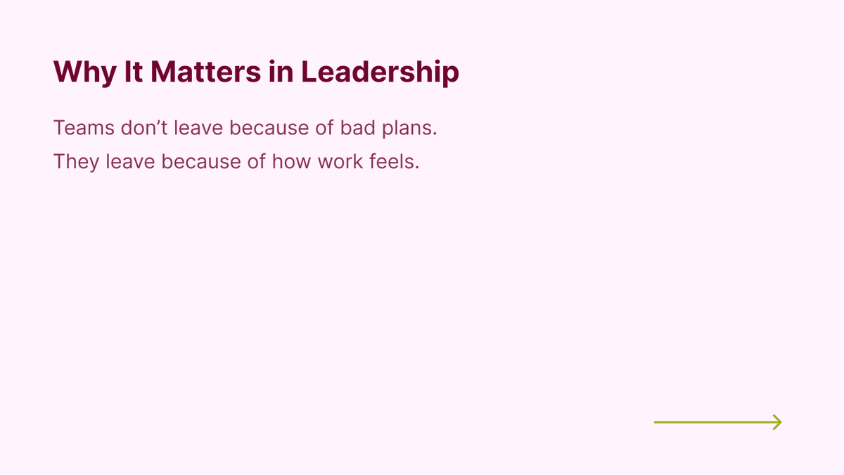 quire_io's tweet image. Leadership isn’t just about decisions—it’s about how they’re felt.

Understanding and responding to people is what turns plans into progress. Which skill matters most in your team? 👀 (1/2)

#leadership #peopleskills #productivitytips #leadershipdevelopment