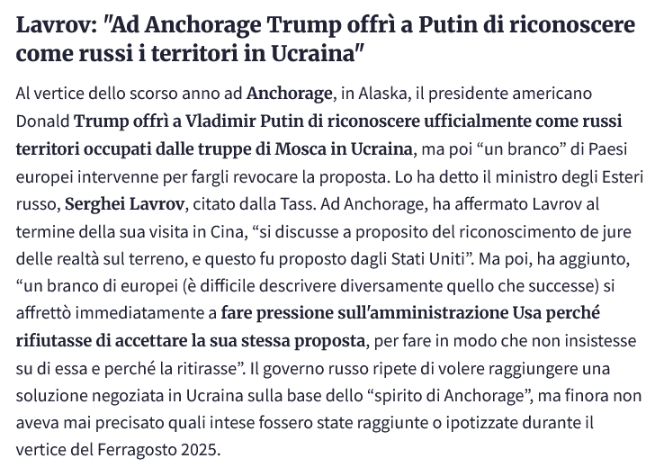giovamartinelli's tweet image. Noi continuiamo ancora a non rendercene conto pienamente.
Ma il vertice #Trump - #Putin dell'agosto scorso ad Anchorage ha davvero rischiato di farci arrivare a una  capitolazione dell'#Ucraina e, con essa, la distruzione dell'ordine quanto meno Europeo; se non Mondiale!