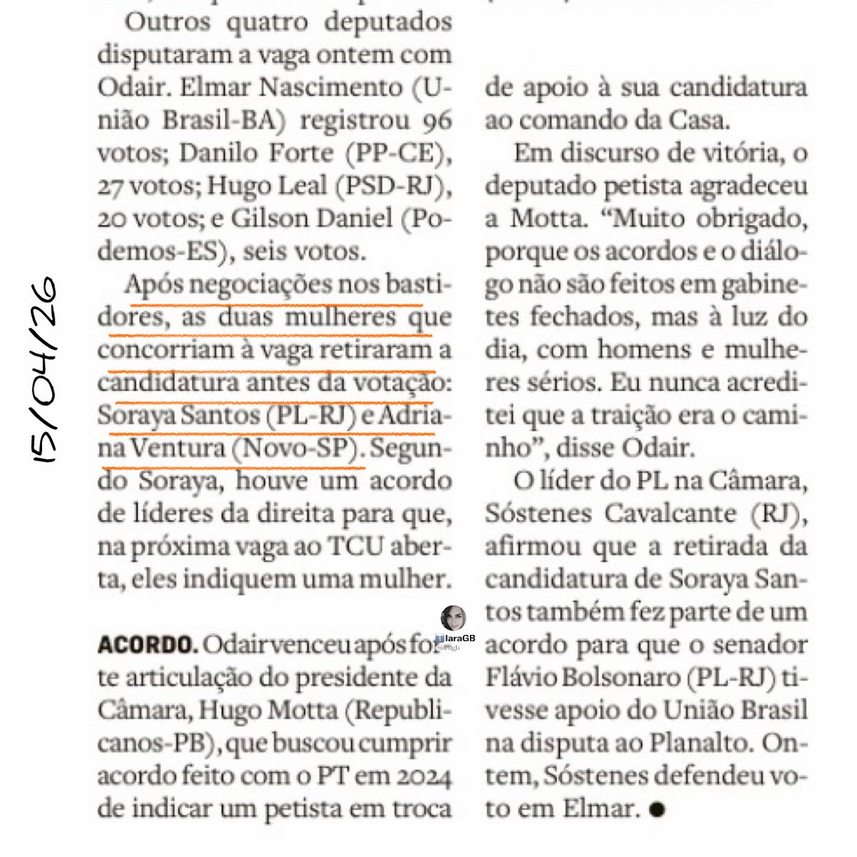Por que Soraya Santos (PL/RJ) retirou a candidatura para beneficiar o PT⁉️

Está estranho isso aí hein…
Que tipo de negociação de bastidores “fizeram” com que ela recuasse⁉️