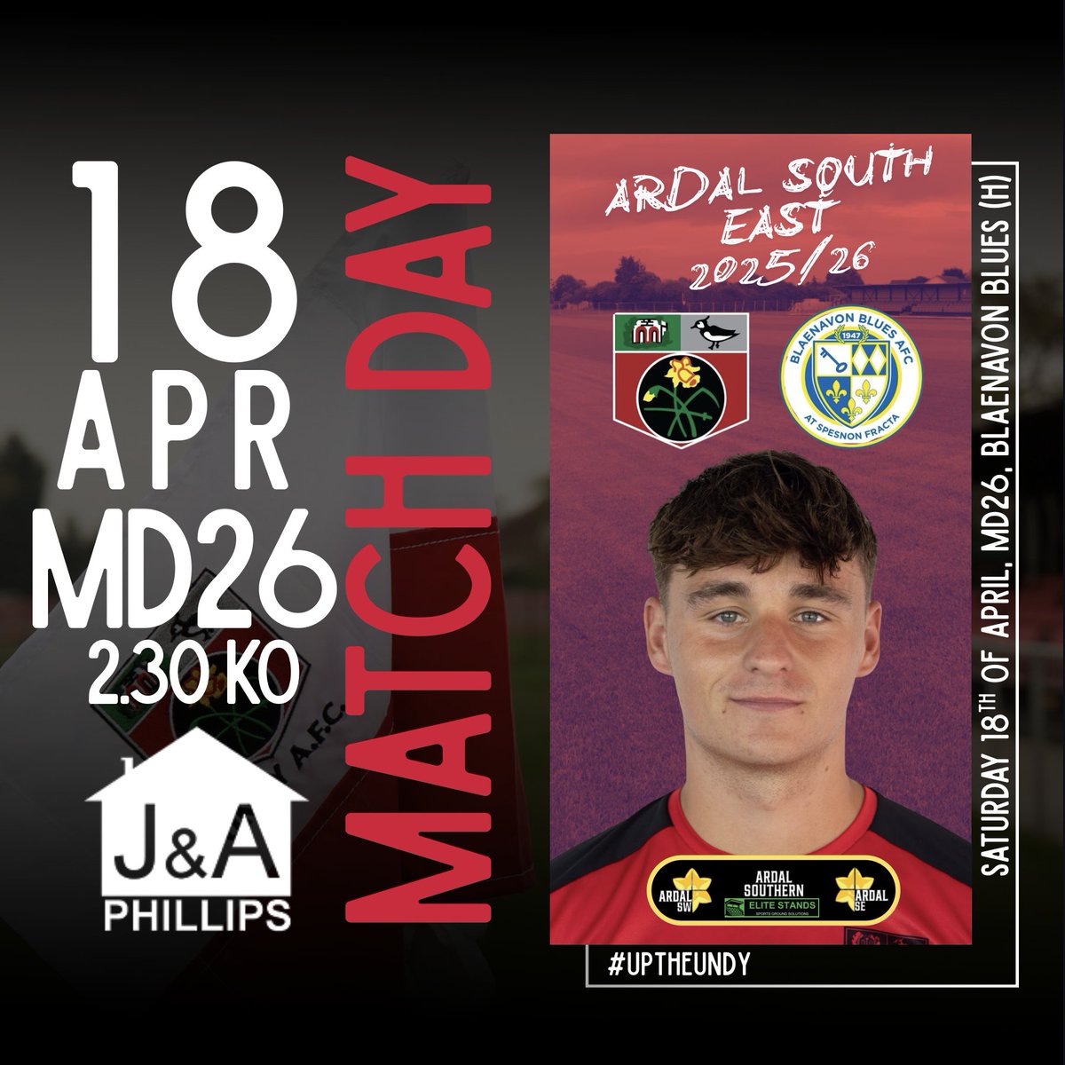 UndyAFC's tweet photo. MATCH DAY!

🏆: @ArdalSouthern MD26
🔵: @blaenavonblues
🏟️: The Causeway
⏰: 2:30PM KO!

🔴⚫️

#UpTheUndy https://t.co/QC9VLGpbzg