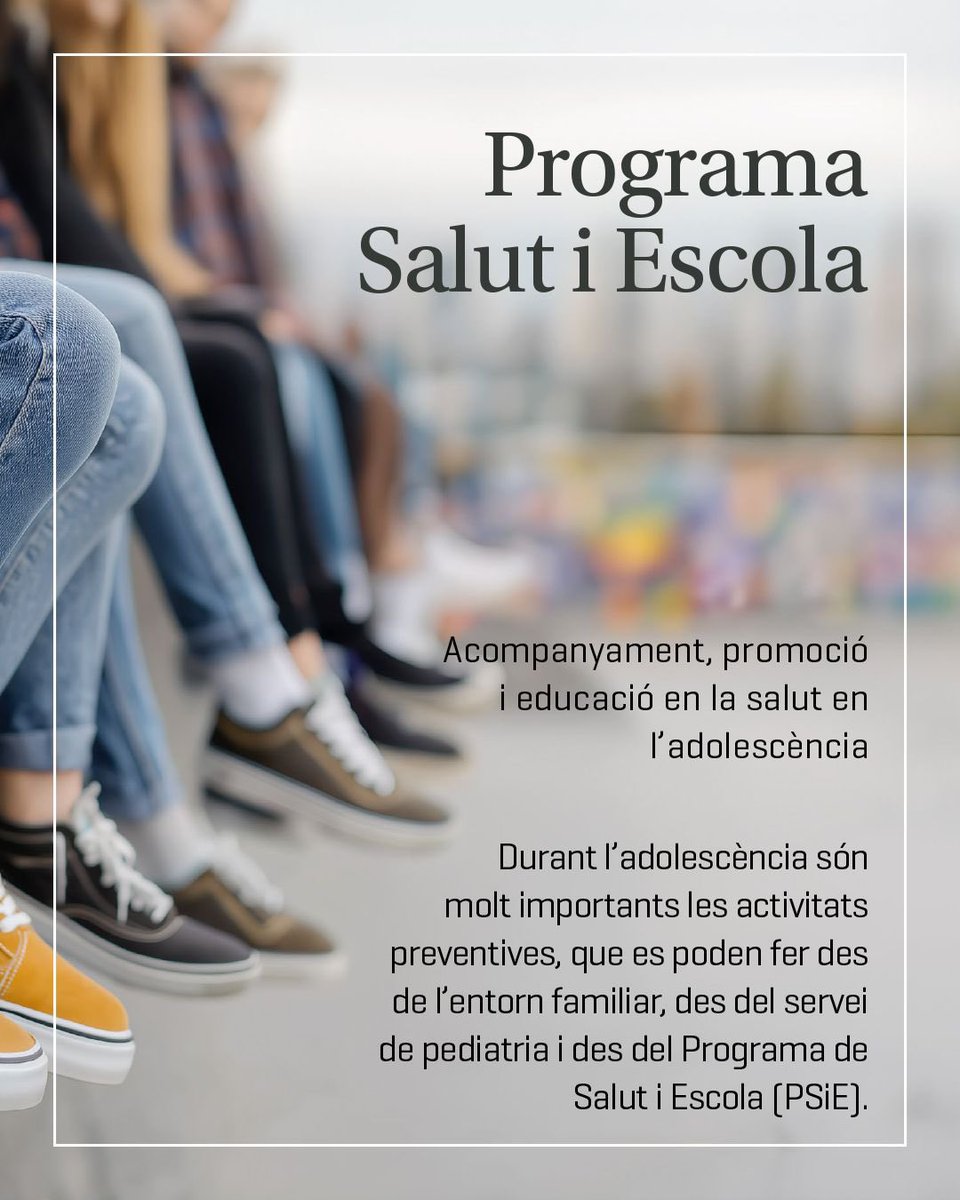 revistafersalut's tweet photo. Programa #Salut i #Escola. Acompanyament, promoció i educació en la salut en l’adolescència, per promoure actituds i hàbits saludables entre els adolescents.
👉 https://t.co/jyXCzC3NNN
✍️@EbaCentelles https://t.co/qoUbJS8Zt3
