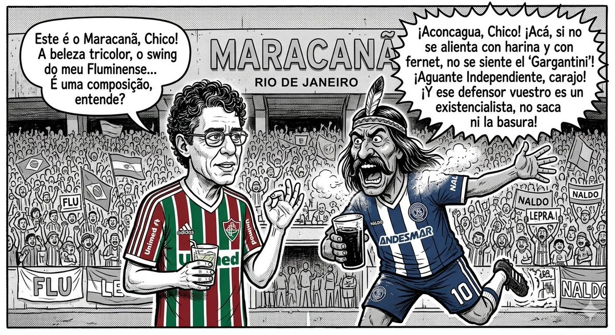 chachacha8's tweet image. Hoy el increíble #csir juega en el Maracaná. Debut de visitante en la Libertadores. Diálogo imaginario entre el torcedor carioca más famoso del Flú y un leproso de pura cepa. Chico Buarque y Chico Huarpe: falando y falando... Más en #botyyo

#arribalalepra
