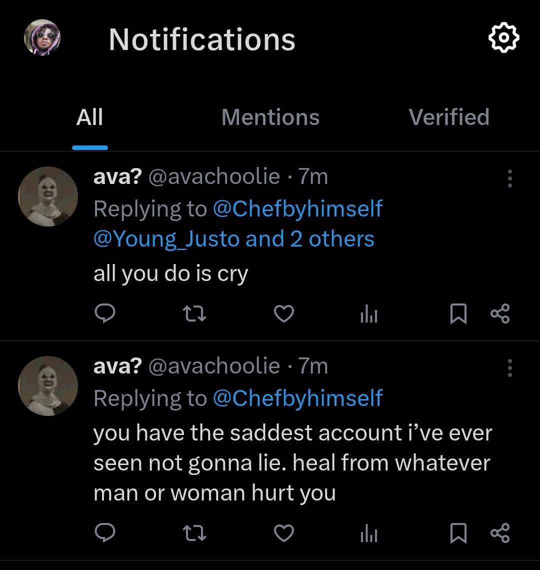 chefxhimself's tweet photo. @avachoolie bitch ass.

Nice dumbass comment and immediate block

youre a bot with no life.
Sad is being a long time anon bot account 

You sound like a woman.
Yet youre here crying 

CLOWN gO hEaL

Get a real identity https://t.co/9uJLlbkScO