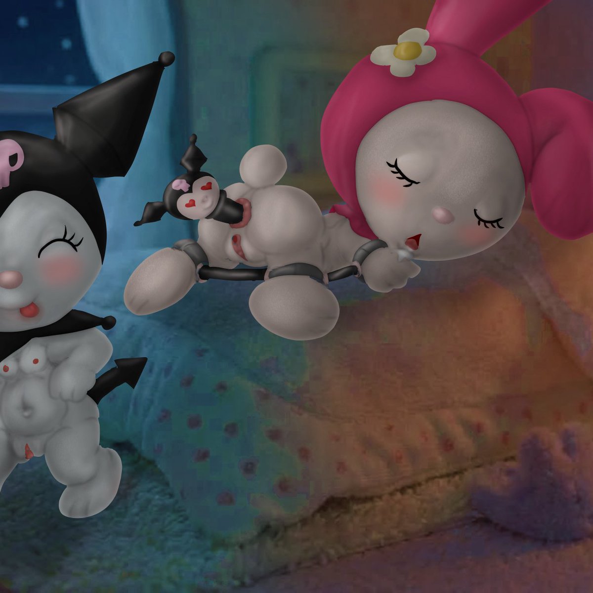 Naughty Kuromi! #nsfwtwt #MyMelody #fanart #Sanrio #nakedcartoonanimalsㅤㅤㅤㅤ